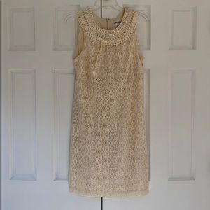 White above knee lace dress